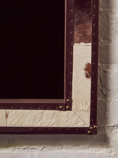 Kensington Townhouse Brown And White Genuine Cowhide Wall Mirror
