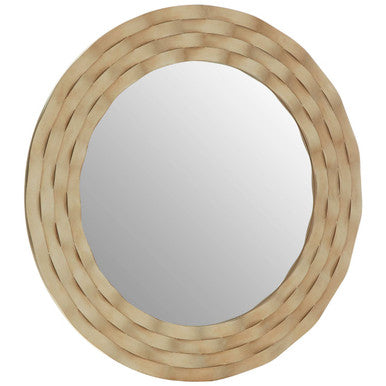 Gwenn Round Wall Mirror with Antique Silver Finish