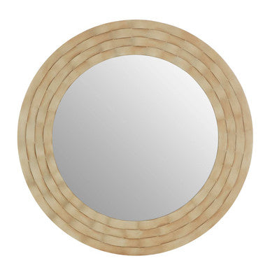Gwenn Round Wall Mirror with Antique Silver Finish