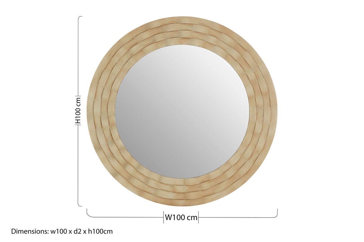 Gwenn Round Wall Mirror with Antique Silver Finish