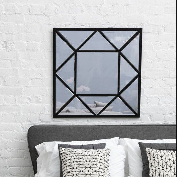 Descartes Black Metal Frame Wall Mirror