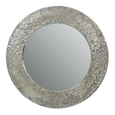 Akola Nickel Finish Round Wall Mirror