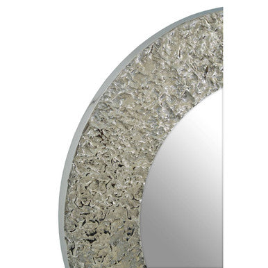 Akola Nickel Finish Round Wall Mirror