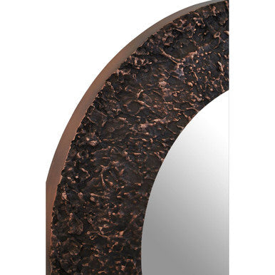 Akola Copper Metal Round Wall Mirror