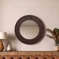 Akola Copper Metal Round Wall Mirror