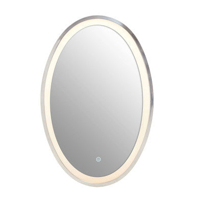 Avelino Illuminated LED Silver Oval Mirror