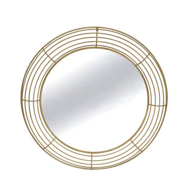 Trento Antique Gold Round Wall Mirror