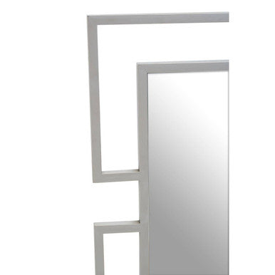 Allure Silver Stainless Steel Small Wall Mirror with Overlapping Frame