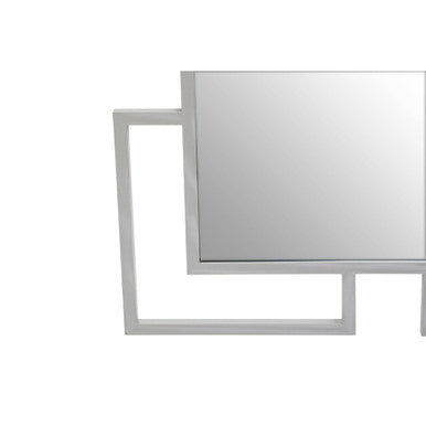 Allure Silver Stainless Steel Small Wall Mirror with Overlapping Frame
