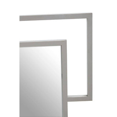 Allure Silver Stainless Steel Small Wall Mirror with Overlapping Frame