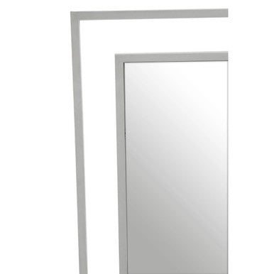 Allure Silver Stainless Steel Large Wall Mirror with Overlapping Frame