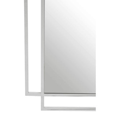 Allure Silver Stainless Steel Large Wall Mirror with Overlapping Frame