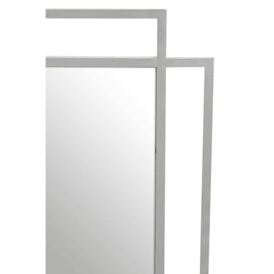 Allure Silver Stainless Steel Large Wall Mirror with Overlapping Frame