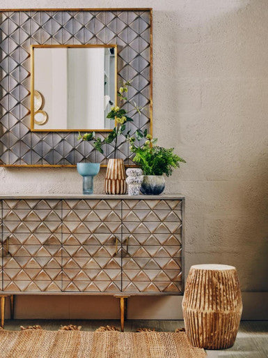 Siro Mango Wood Square Wall Mirror