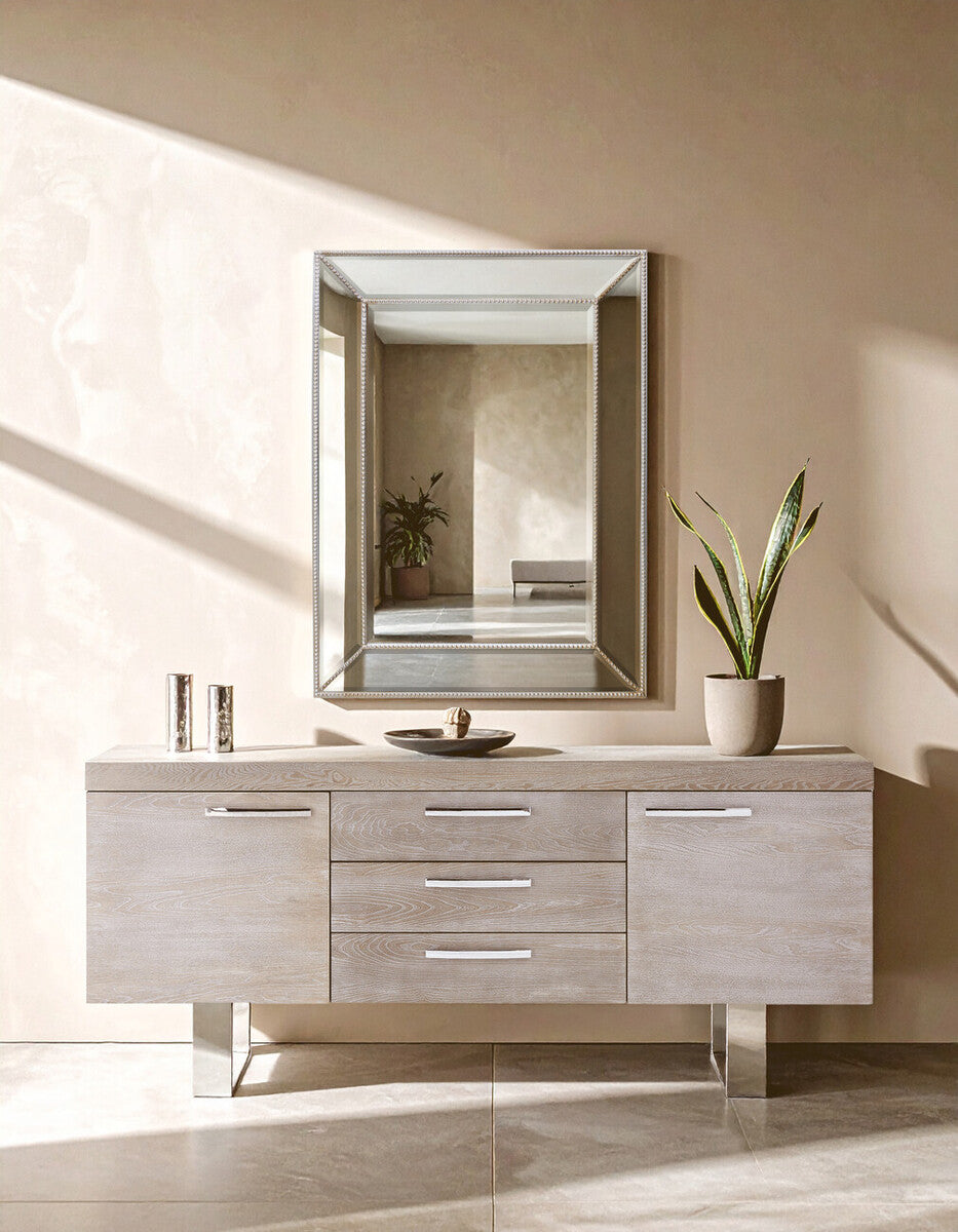 Lapari Silver Finish Rectangular Wall Mirror