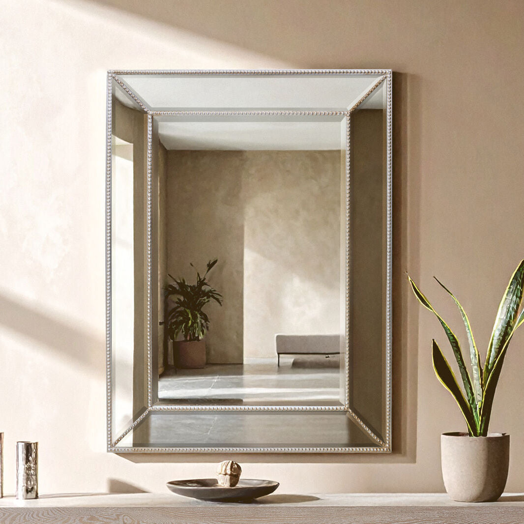 Lapari Silver Finish Rectangular Wall Mirror