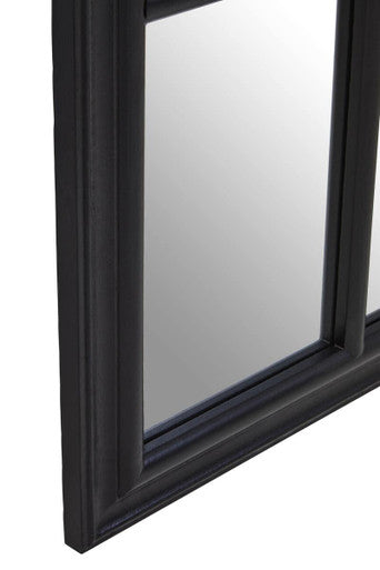Lovida Black Arched Wooden Frame Wall Mirror