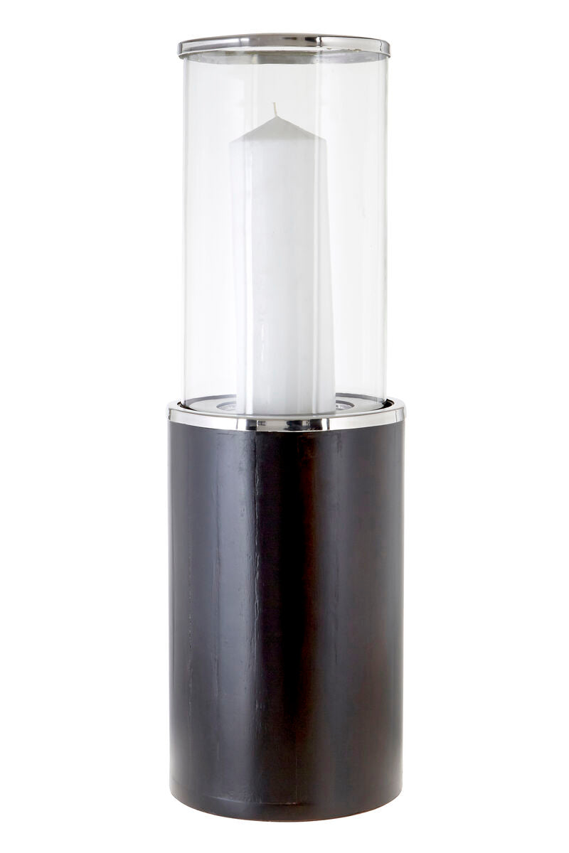 Hampstead Medium Mango Wood Hurricane Candle Holder