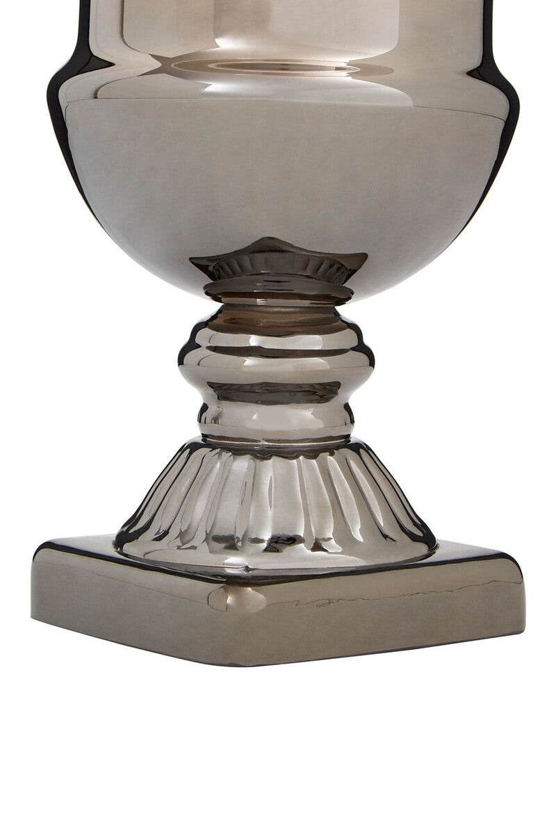 Alexa Silver Ombre Glass Small Vase with Fluted Base