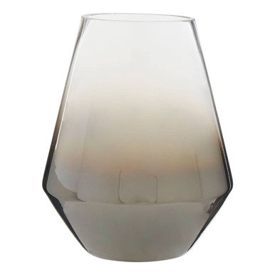 Alexa Grey Ombre Glass Large Vase with Tapered Design