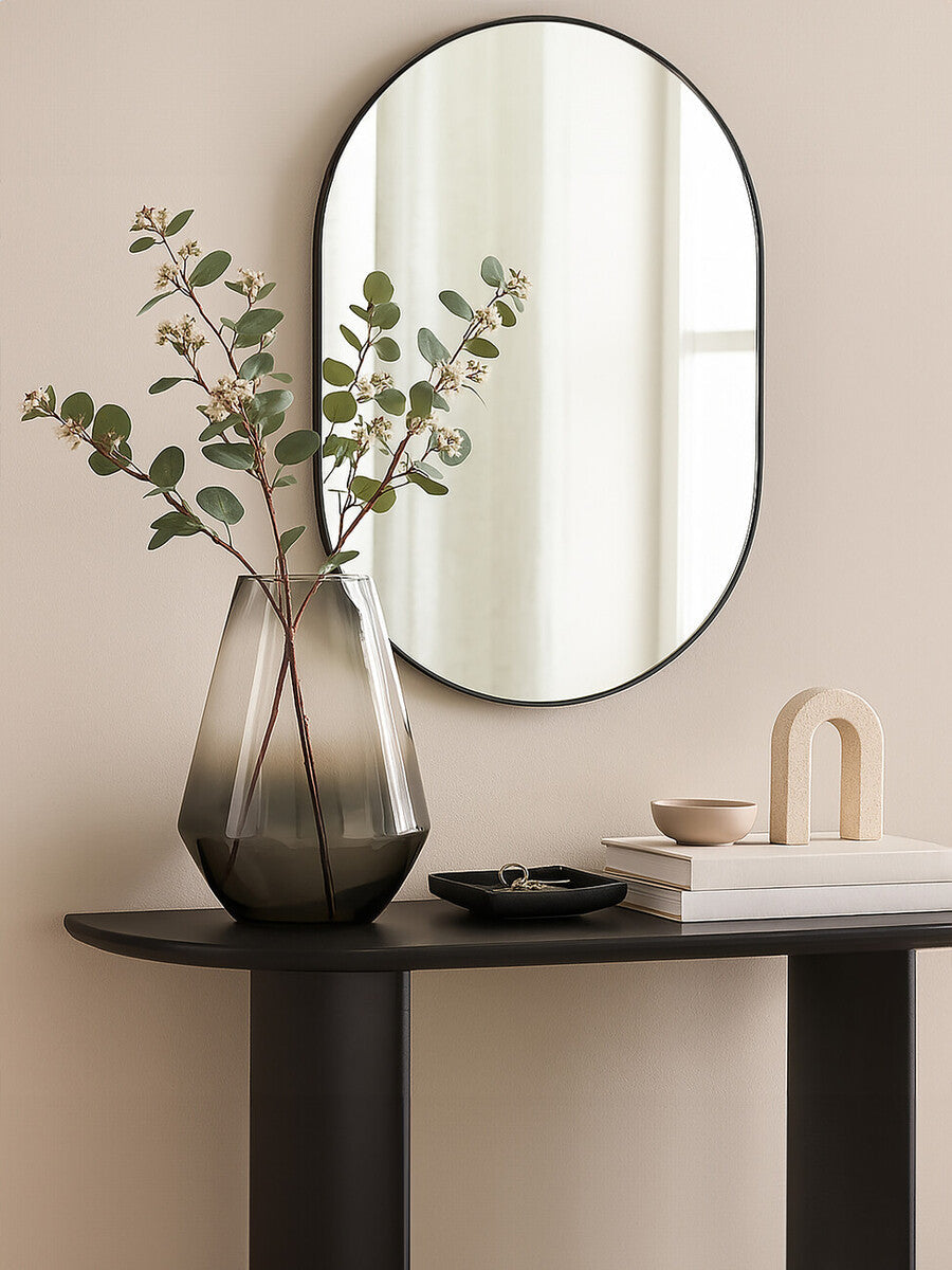 Alexa Grey Ombre Glass Large Vase with Tapered Design