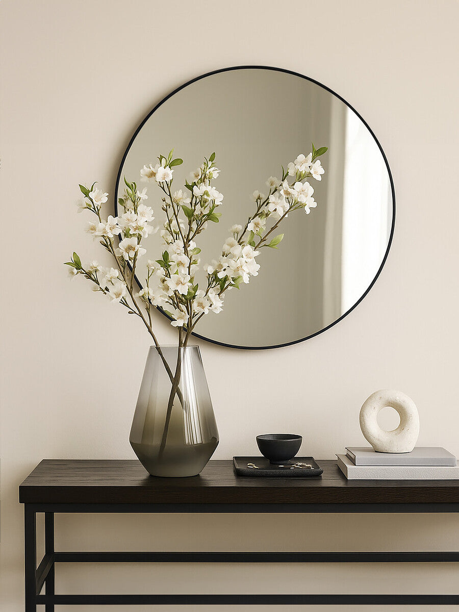Alexa Grey Ombre Glass Small Vase with Tapered Design