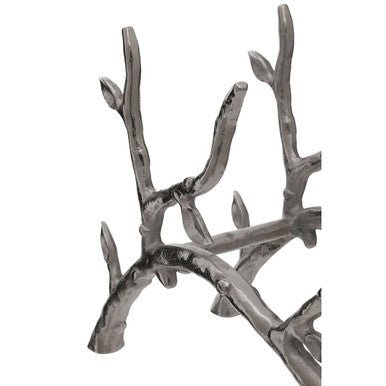 Adria Silver Metal Wine Rack with Branch Design