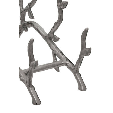 Adria Silver Metal Wine Rack with Branch Design