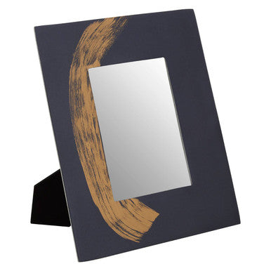 Alma Blue and Gold Metal 5 x 7 Photo Frame with Brushstroke Design