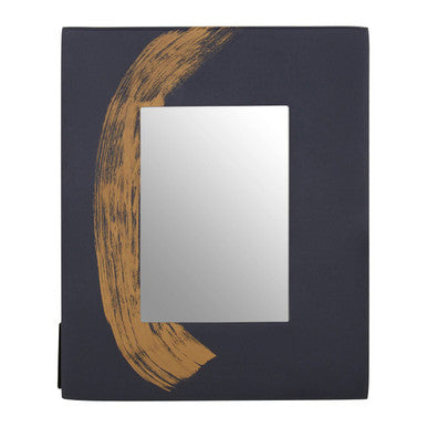 Alma Blue and Gold Metal 5 x 7 Photo Frame with Brushstroke Design