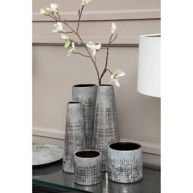 Embra Large Grey and Silver Vase