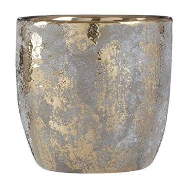 Orvena Large Grey and Gold Ceramic Planter