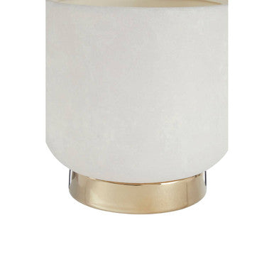 Callie White and Gold Small Ceramic Planter