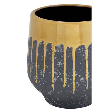 Cyrus Large Grey and Gold Finish Planter