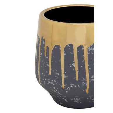 Cyrus Small Grey and Gold Finish Planter