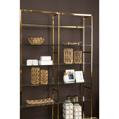 Large Gold Hurricane Candle Holder | Delphi