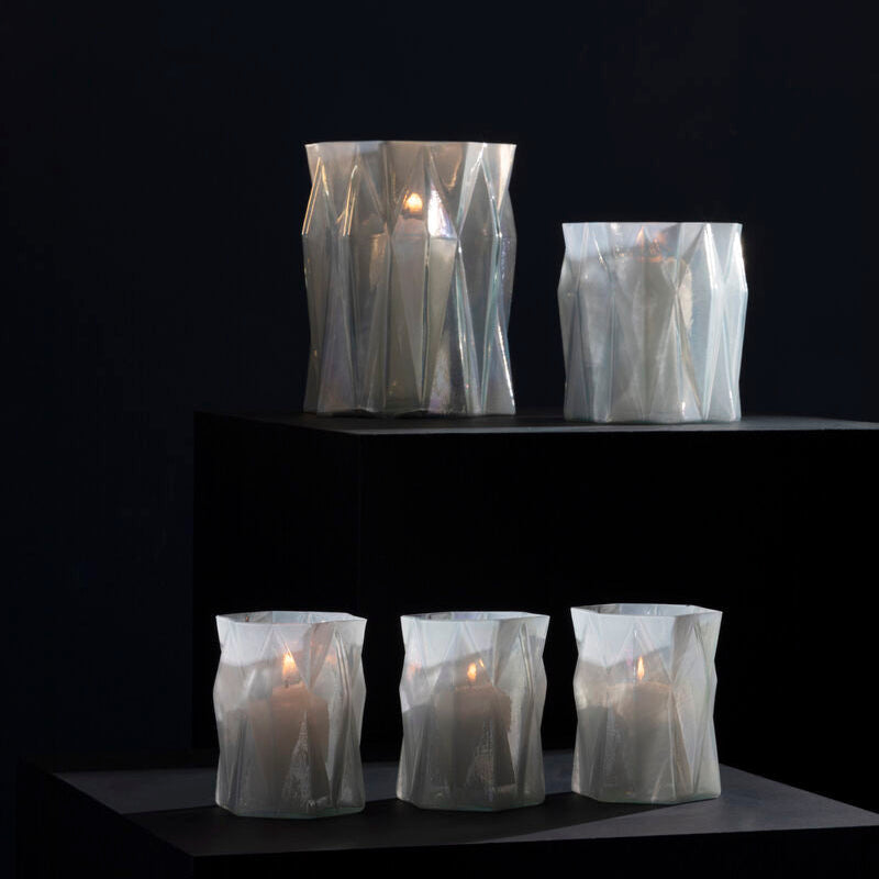 Rambia Large Iridescent Glass Candle Holder
