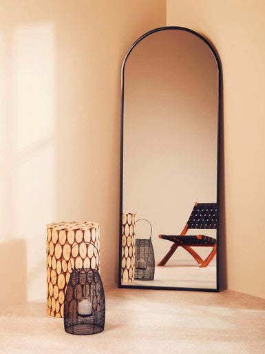 Trento Black Woven Wire Small Lantern with Glass Insert