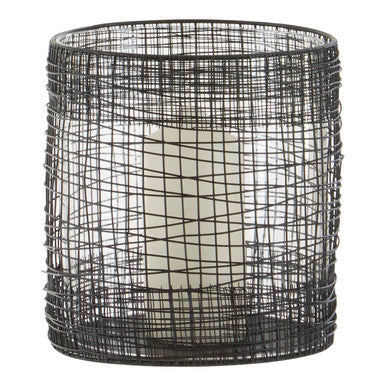 Trento Woven Wire Candle Holder with Glass Insert