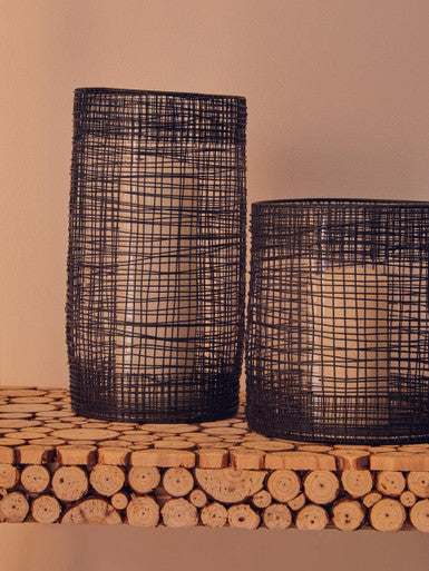 Trento Woven Wire Candle Holder with Glass Insert