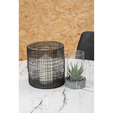 Trento Woven Wire Candle Holder with Glass Insert