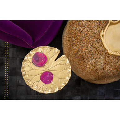 Bowerbird Agata Set of 4 Agate Pink and Gold Coasters
