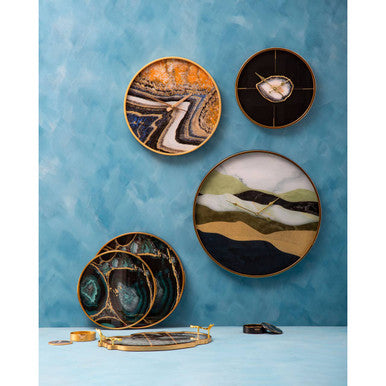 Celina Black And Gold Agate Tray