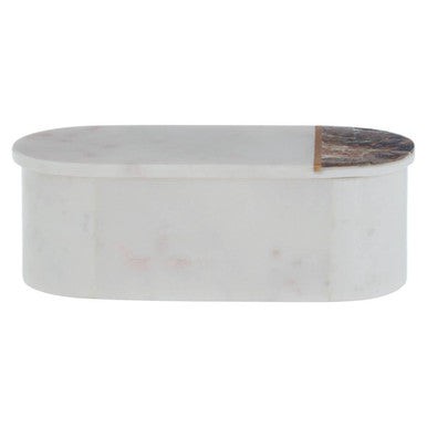 Marella White Marble and Paua Shell Trinket Box