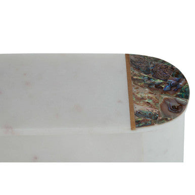 Marella White Marble and Paua Shell Trinket Box