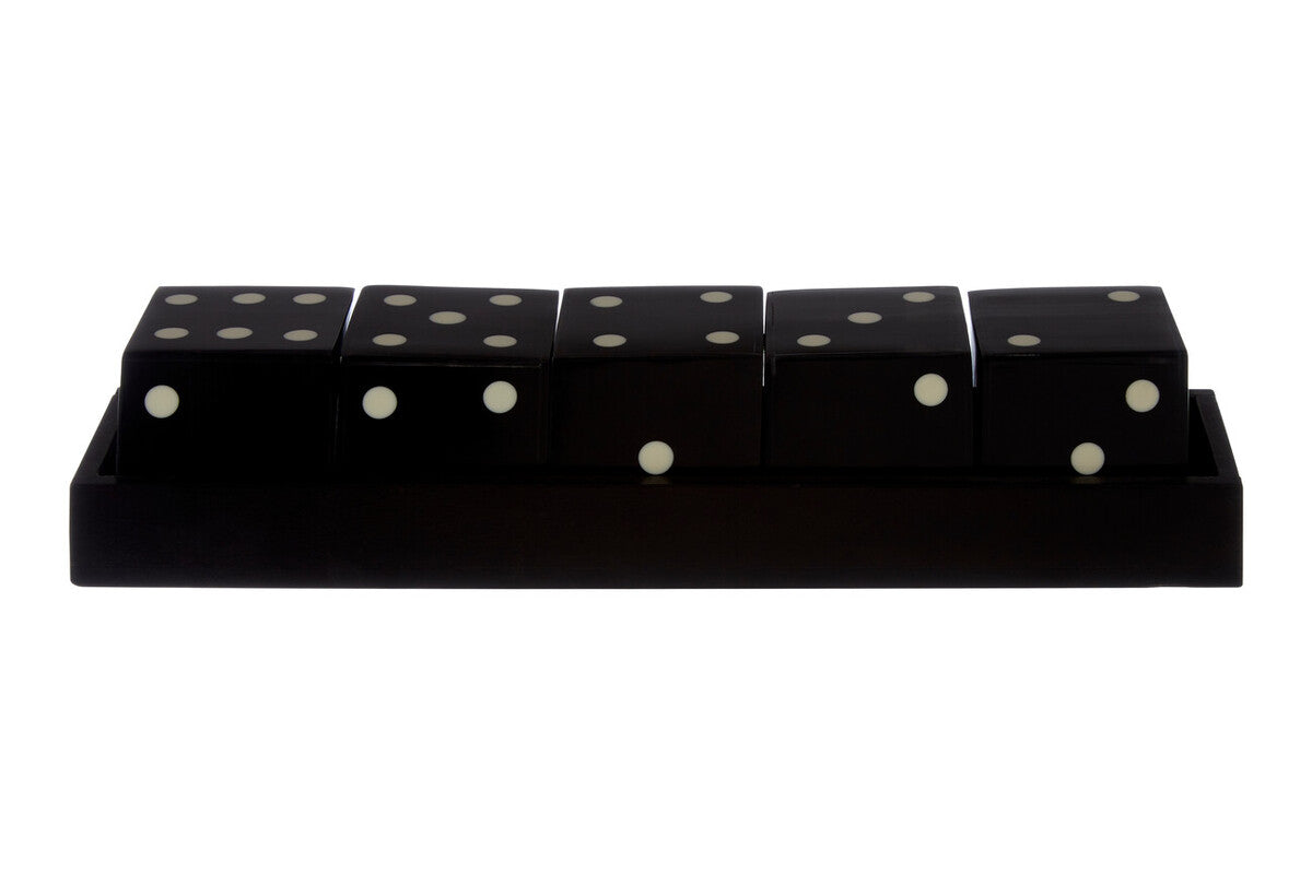 Churchill Games Black And White 5 Dice Set