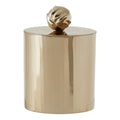Amreli Gold Metal Small Trinket Box with Vertical Texture