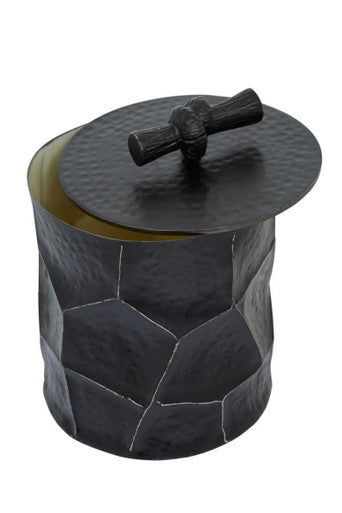 Akola Black and Gold Metal Large Trinket Box