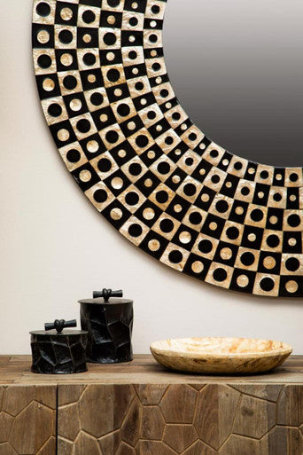 Akola Black and Gold Metal Large Trinket Box