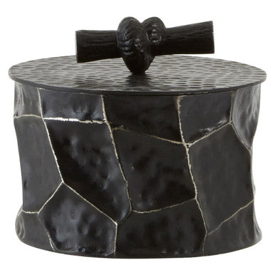 Akola Black and Gold Metal Small Trinket Box